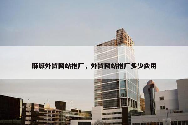 麻城外贸网站推广，外贸网站推广多少费用