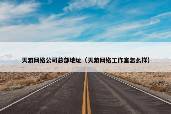 天游网络公司总部地址（天游网络工作室怎么样）