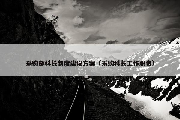 采购部科长制度建设方案（采购科长工作职责）