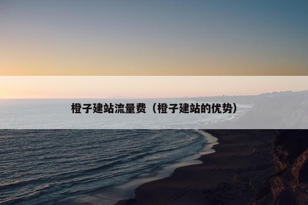 橙子建站流量费（橙子建站的优势）