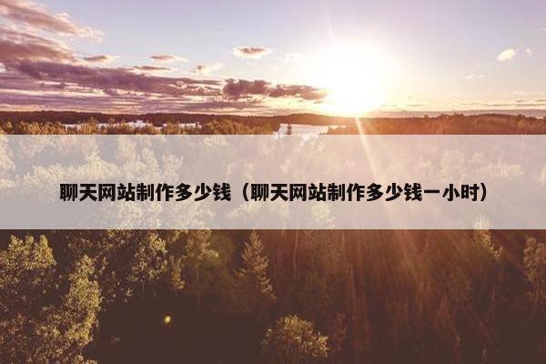 聊天网站制作多少钱（聊天网站制作多少钱一小时）