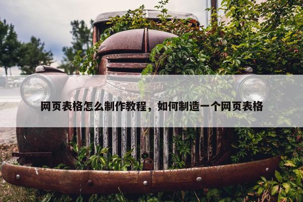 网页表格怎么制作教程，如何制造一个网页表格