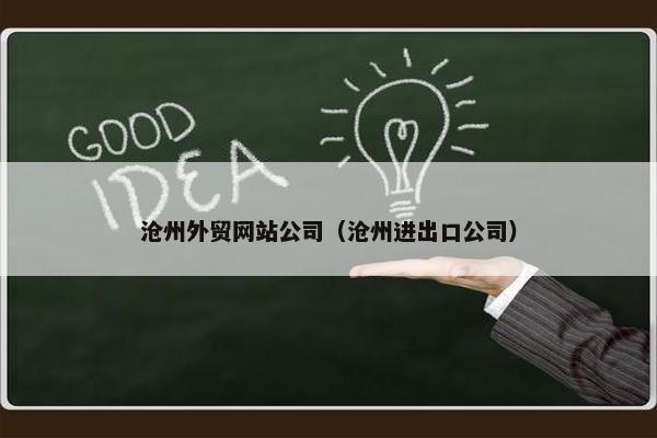 沧州外贸网站公司（沧州进出口公司）