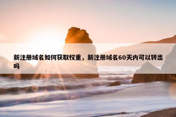 新注册域名如何获取权重，新注册域名60天内可以转出吗