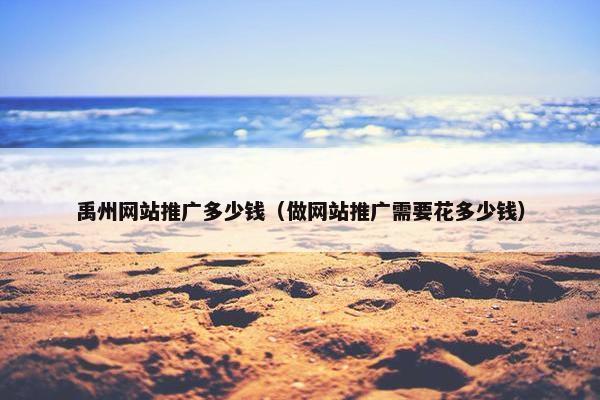 禹州网站推广多少钱（做网站推广需要花多少钱）