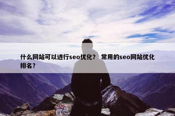什么网站可以进行seo优化？ 常用的seo网站优化排名？