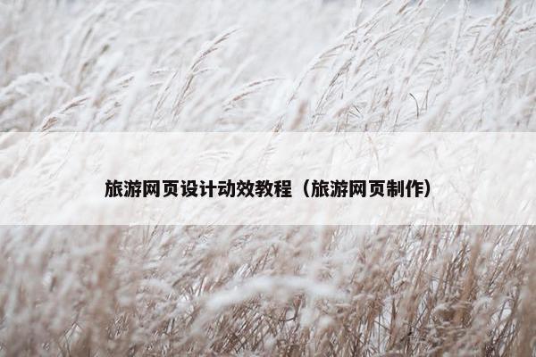旅游网页设计动效教程（旅游网页制作）