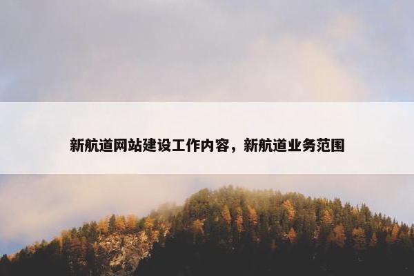 新航道网站建设工作内容，新航道业务范围