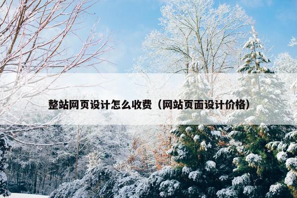 整站网页设计怎么收费（网站页面设计价格）