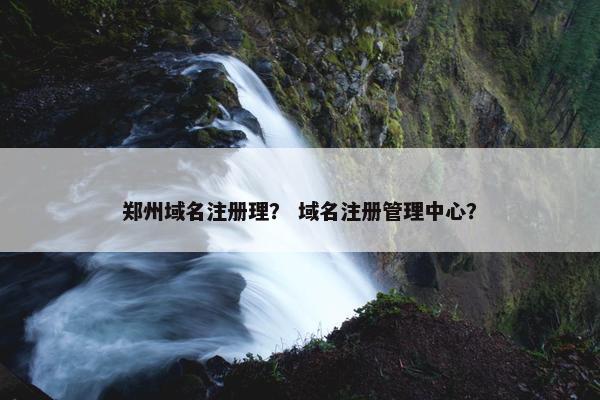 郑州域名注册理？ 域名注册管理中心？