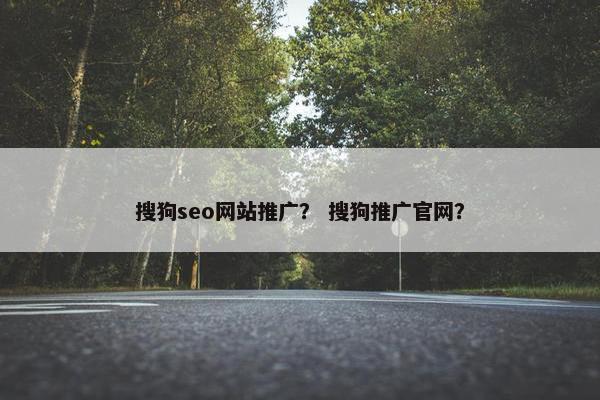 搜狗seo网站推广？ 搜狗推广官网？