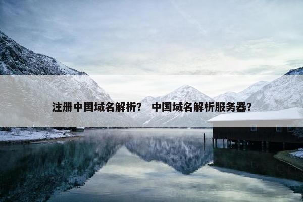 注册中国域名解析？ 中国域名解析服务器？