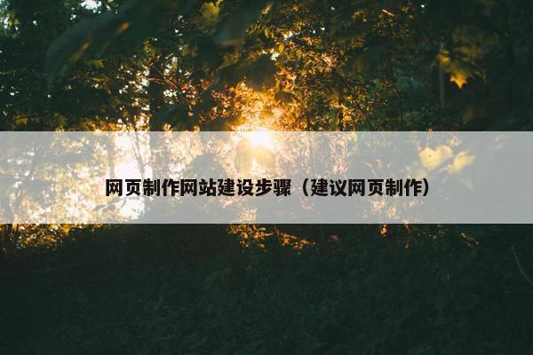 网页制作网站建设步骤（建议网页制作）