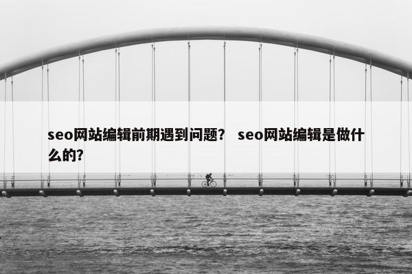 seo网站编辑前期遇到问题？ seo网站编辑是做什么的？