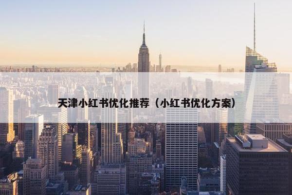 天津小红书优化推荐（小红书优化方案）