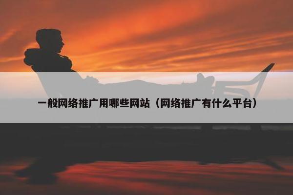 一般网络推广用哪些网站（网络推广有什么平台）